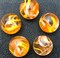 FIREFLY Clear Orange/Yellow Glass Marbles 22mm (7/8 inch) SHOOTER Taw (Lot of 5)